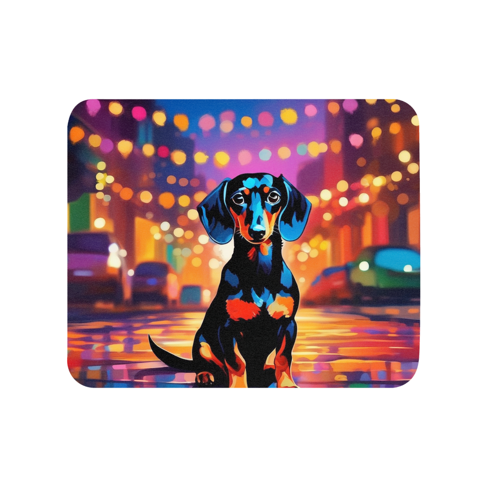 PugMug Custom Black Dachshund Mouse Pad