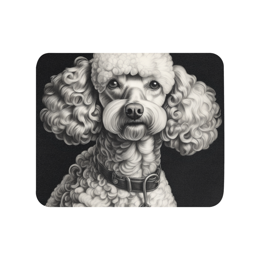 PugMug Custom White Poodle Mouse Pad