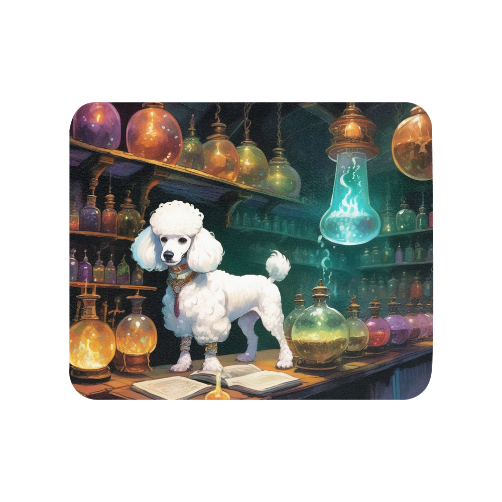 PugMug Custom White Poodle Mouse Pad