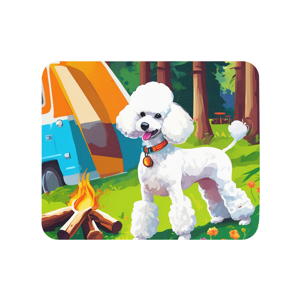 PugMug Custom White Poodle Mouse Pad