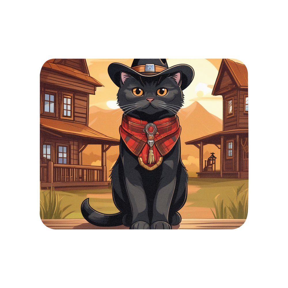 PugMug Custom Black Scottish Fold Cat Mouse Pad