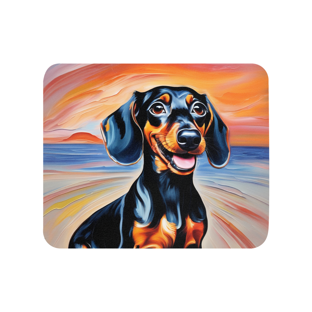 PugMug Custom Black Dachshund Mouse Pad