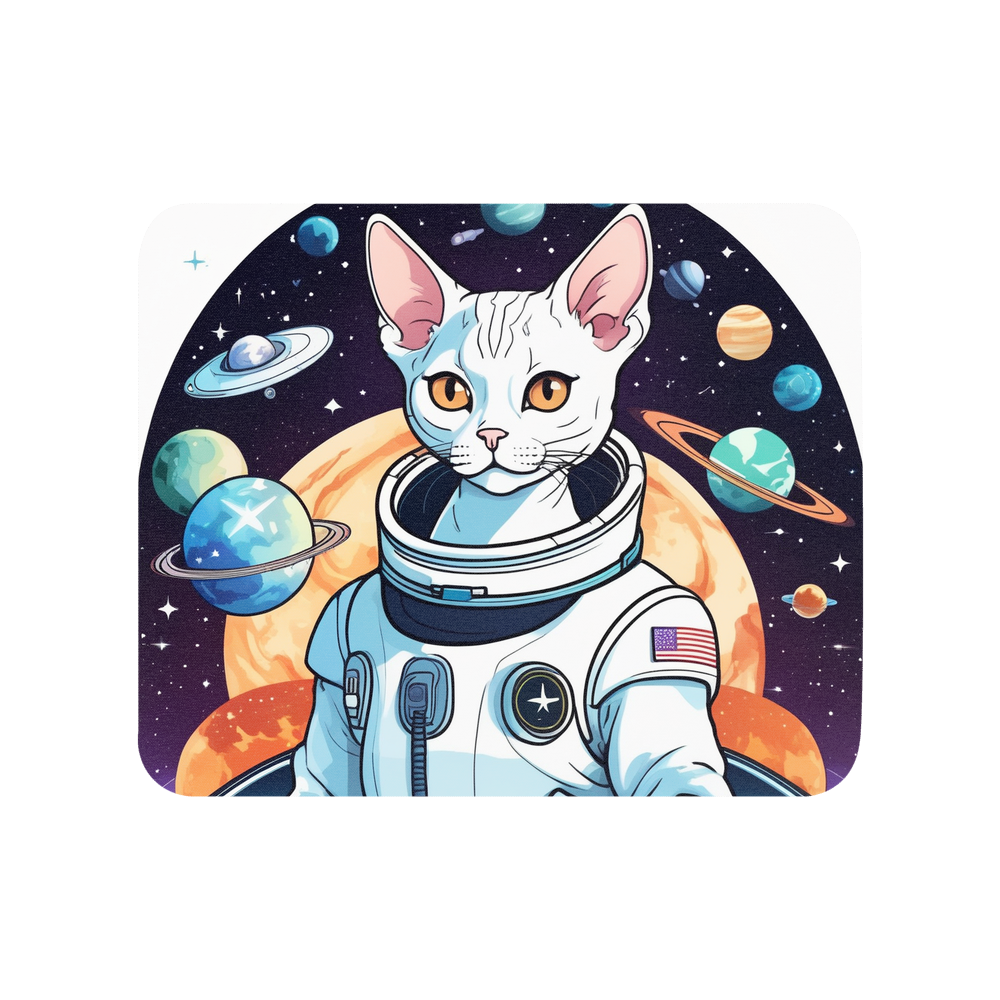 PugMug Custom White Devon Rex Cat Mouse Pad