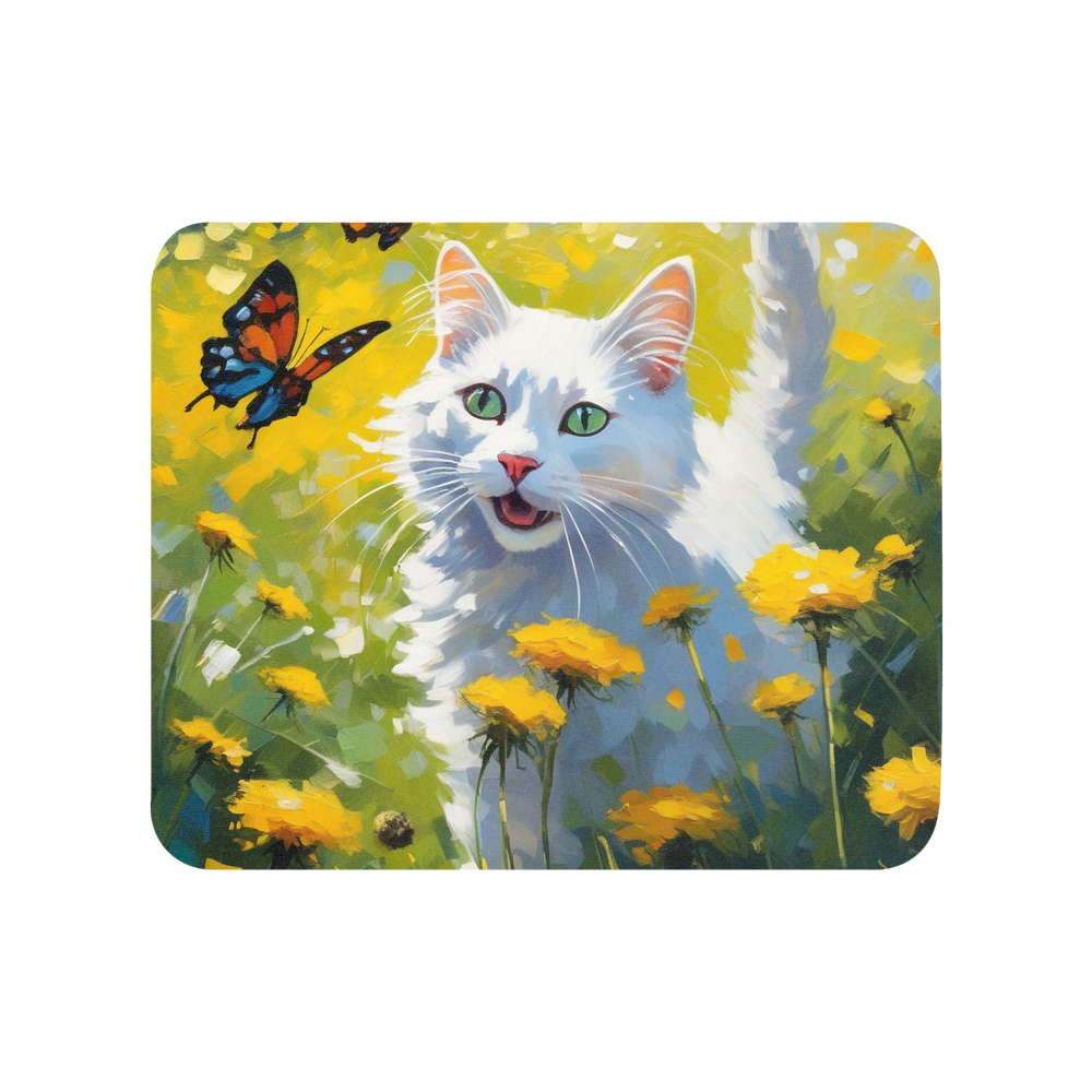PugMug Custom White Companion Cat Mouse Pad