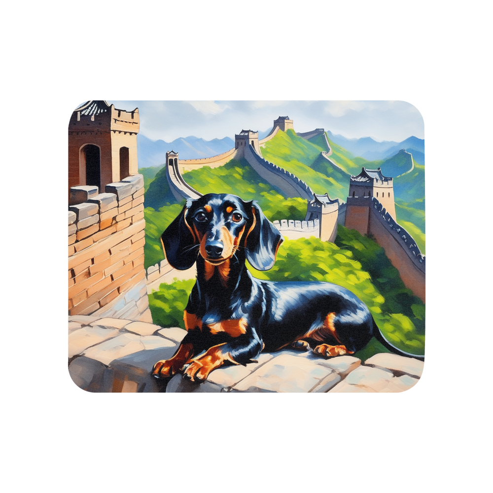 PugMug Custom Black Dachshund Mouse Pad