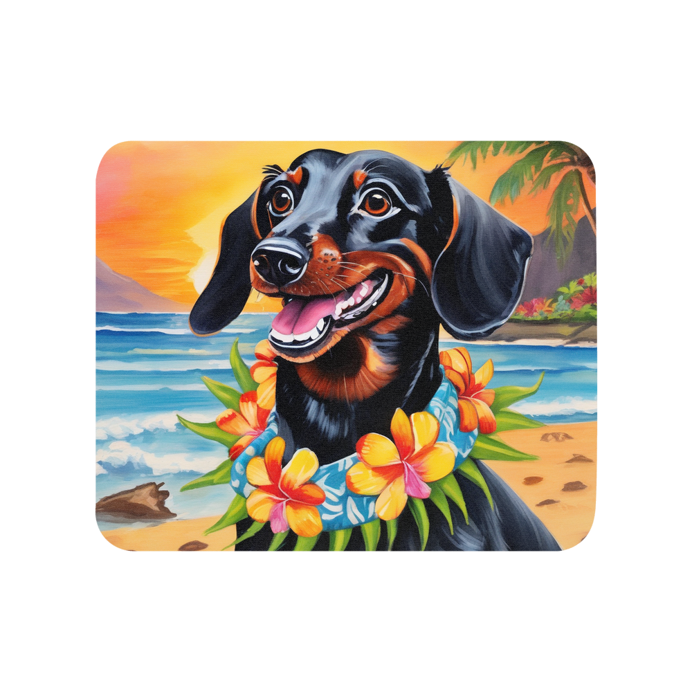 PugMug Custom Black Dachshund Mouse Pad