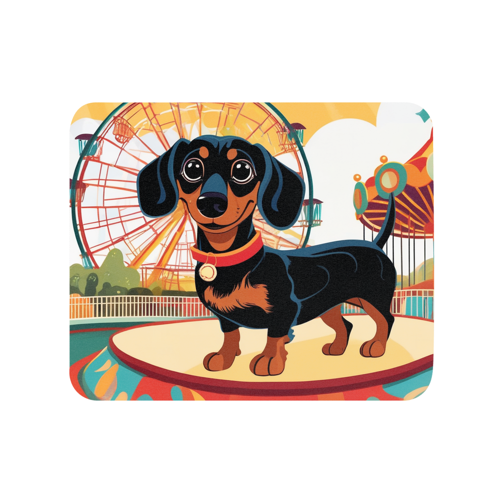 PugMug Custom Black Dachshund Mouse Pad
