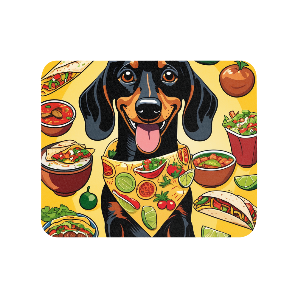 PugMug Custom Black Dachshund Mouse Pad