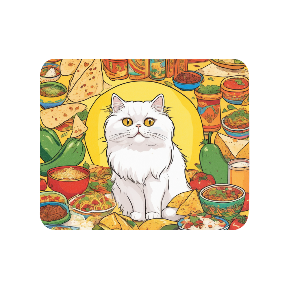 PugMug Custom White Persian Cat Mouse Pad
