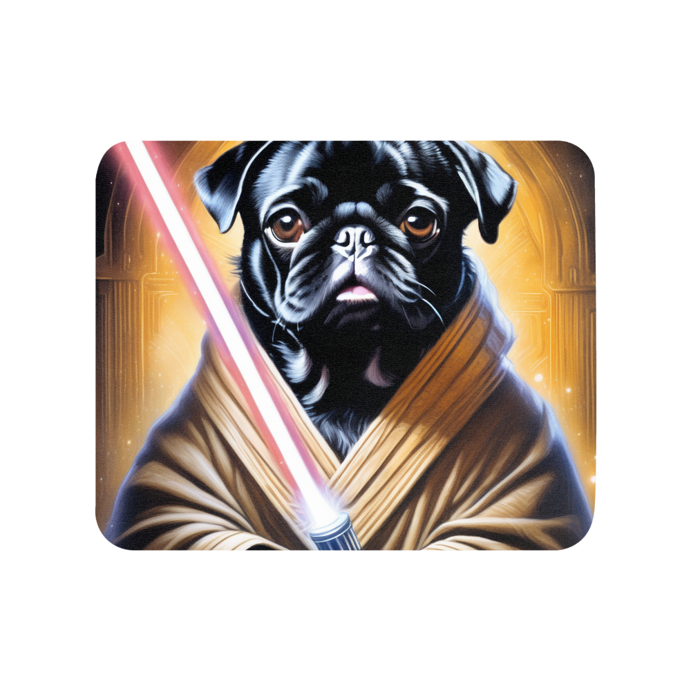 PugMug Custom Black Pug Mouse Pad