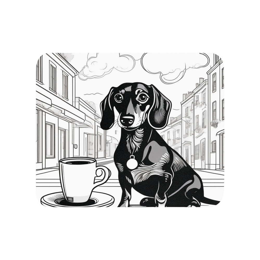 PugMug Custom Black Dachshund Mouse Pad