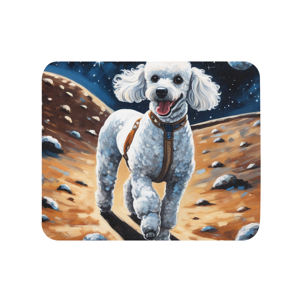PugMug Custom White Poodle Mouse Pad