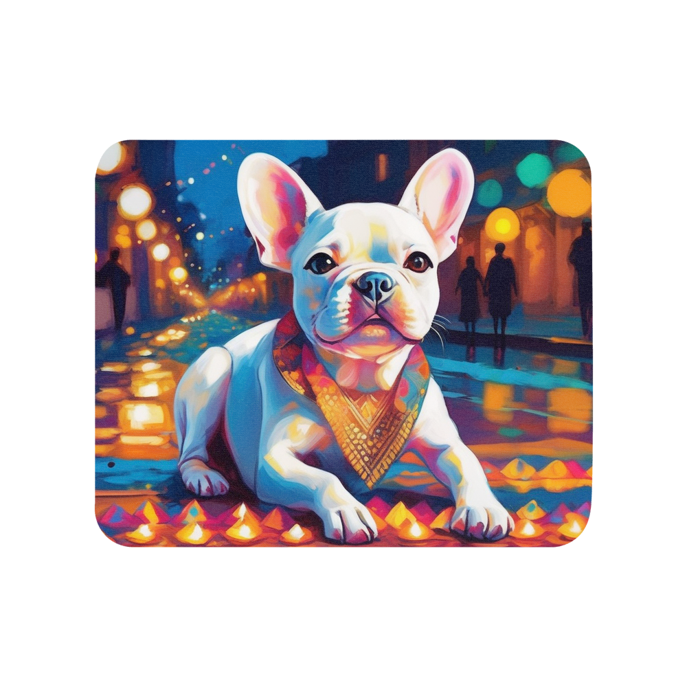 PugMug Custom White French Bulldog Mouse Pad