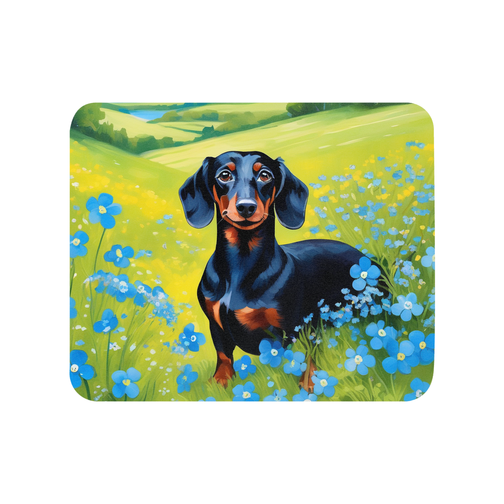 PugMug Custom Black Dachshund Mouse Pad