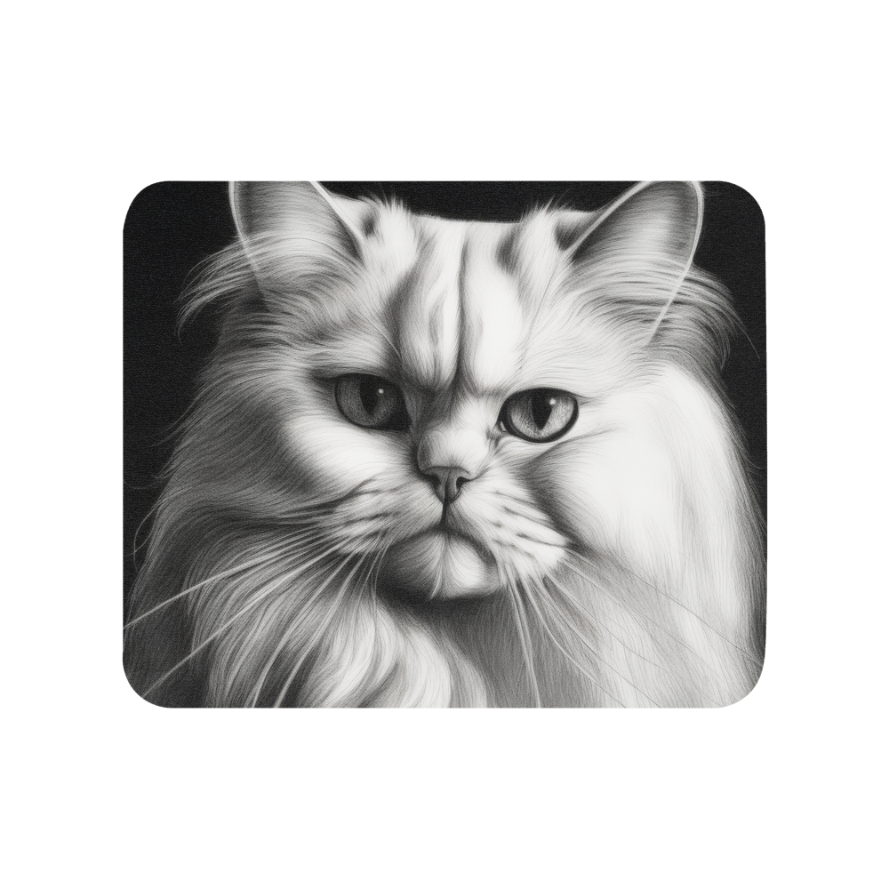 PugMug Custom White Persian Cat Mouse Pad