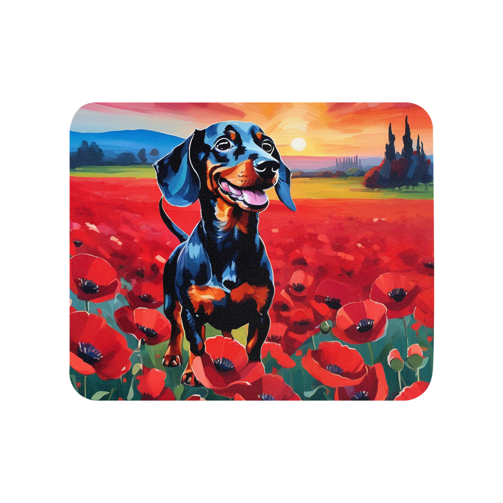 PugMug Custom Black Dachshund Mouse Pad