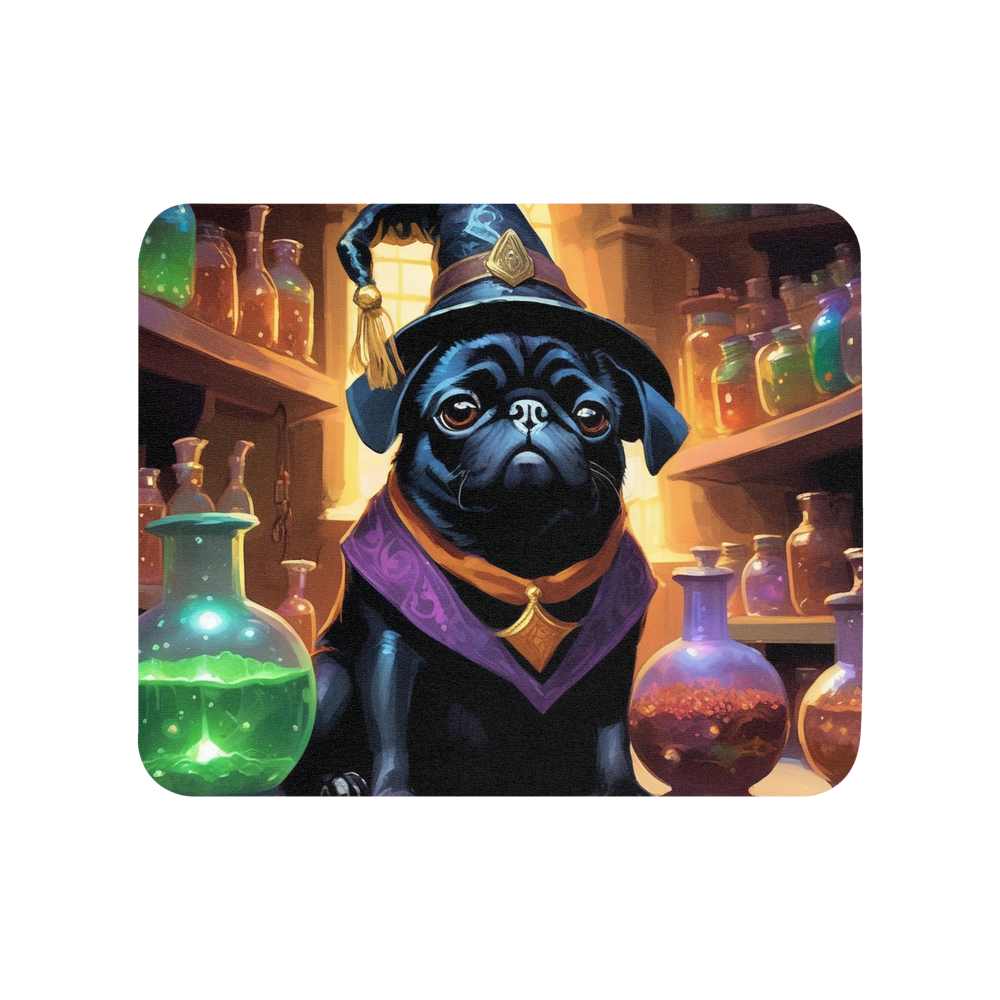 PugMug Custom Black Pug Mouse Pad