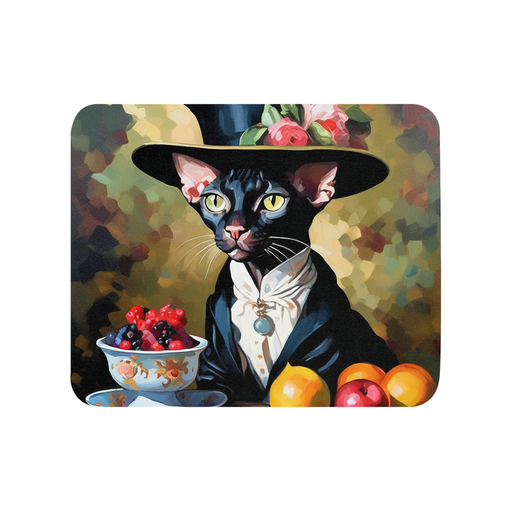 PugMug Custom Black Sphynx Cat Mouse Pad
