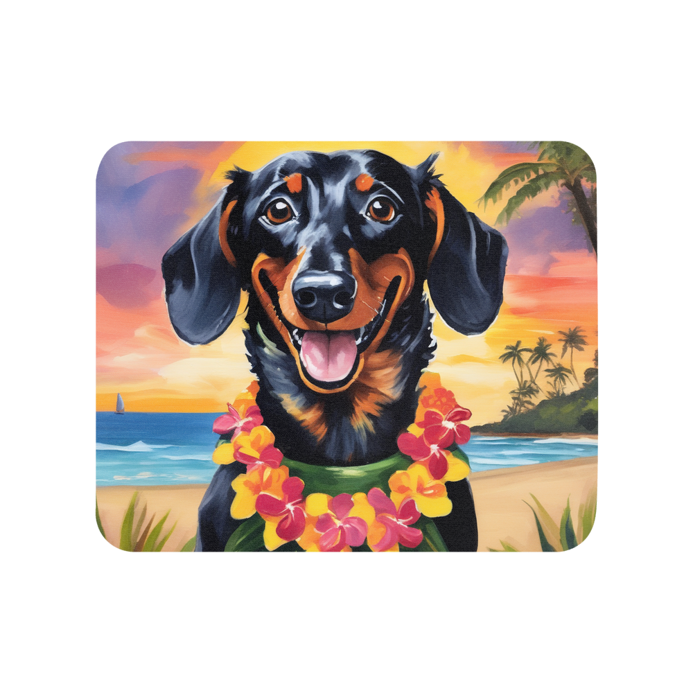 PugMug Custom Black Dachshund Mouse Pad