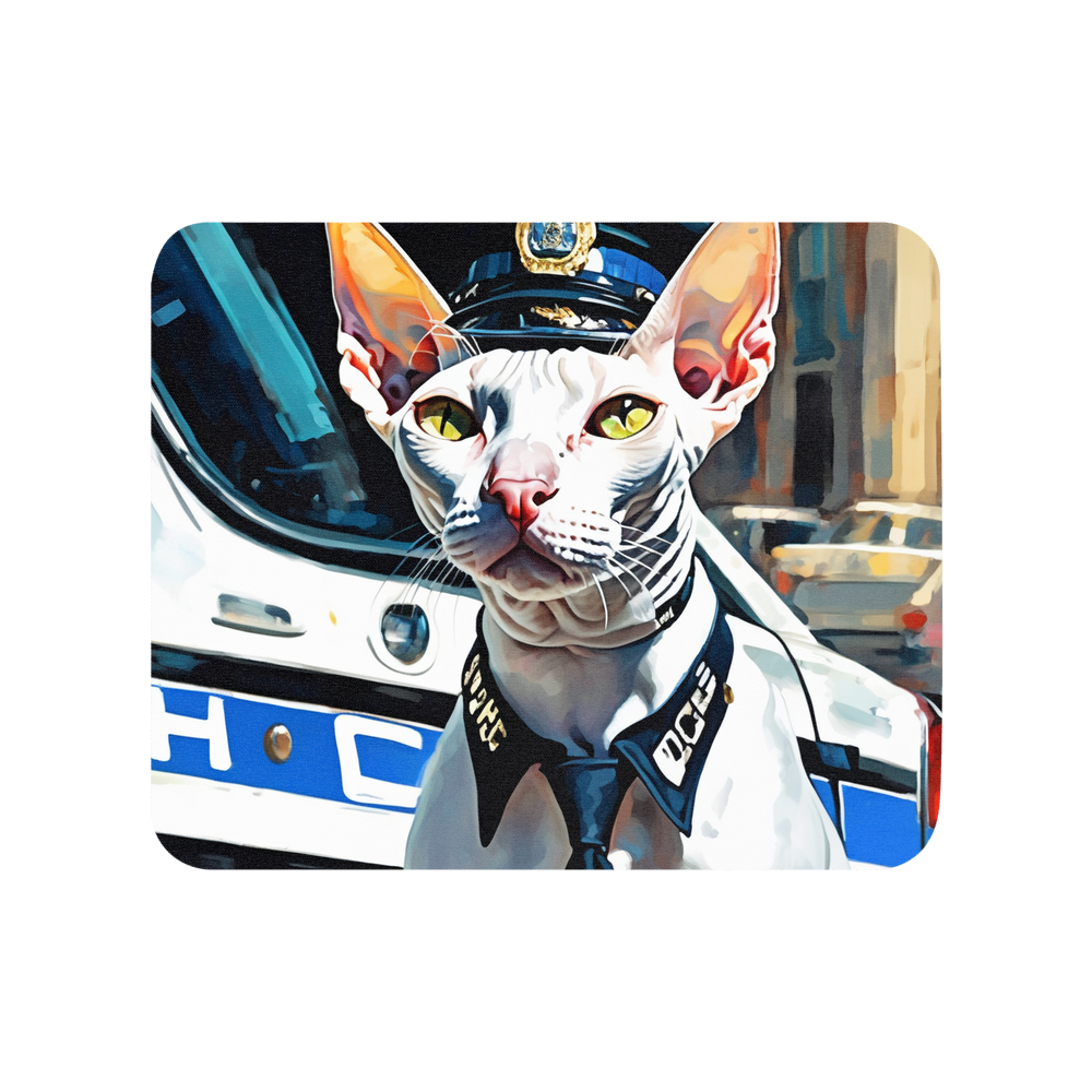 PugMug Custom White Sphynx Cat Mouse Pad