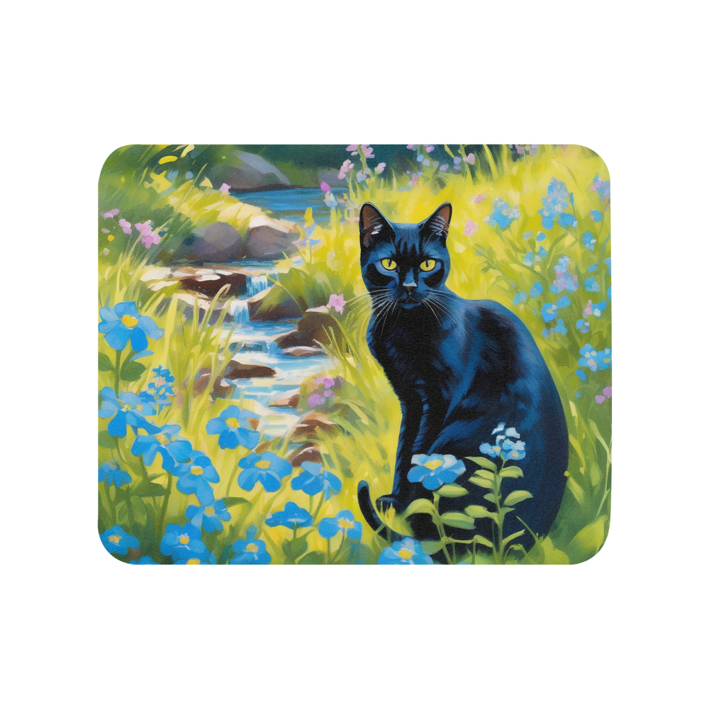 PugMug Custom Black American Shorthair Cat Mouse Pad