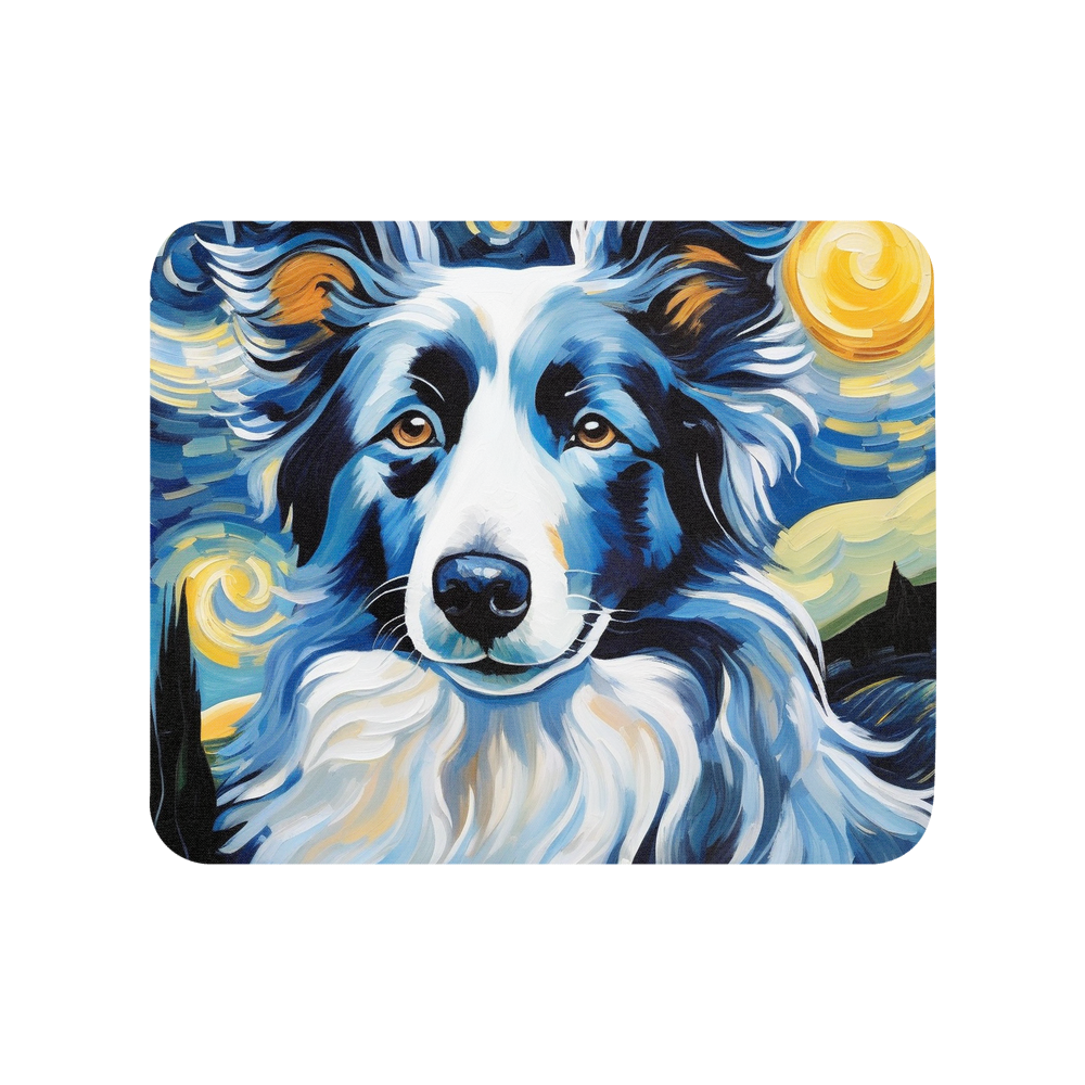 PugMug Custom Blue Merle Border Collie Mouse Pad