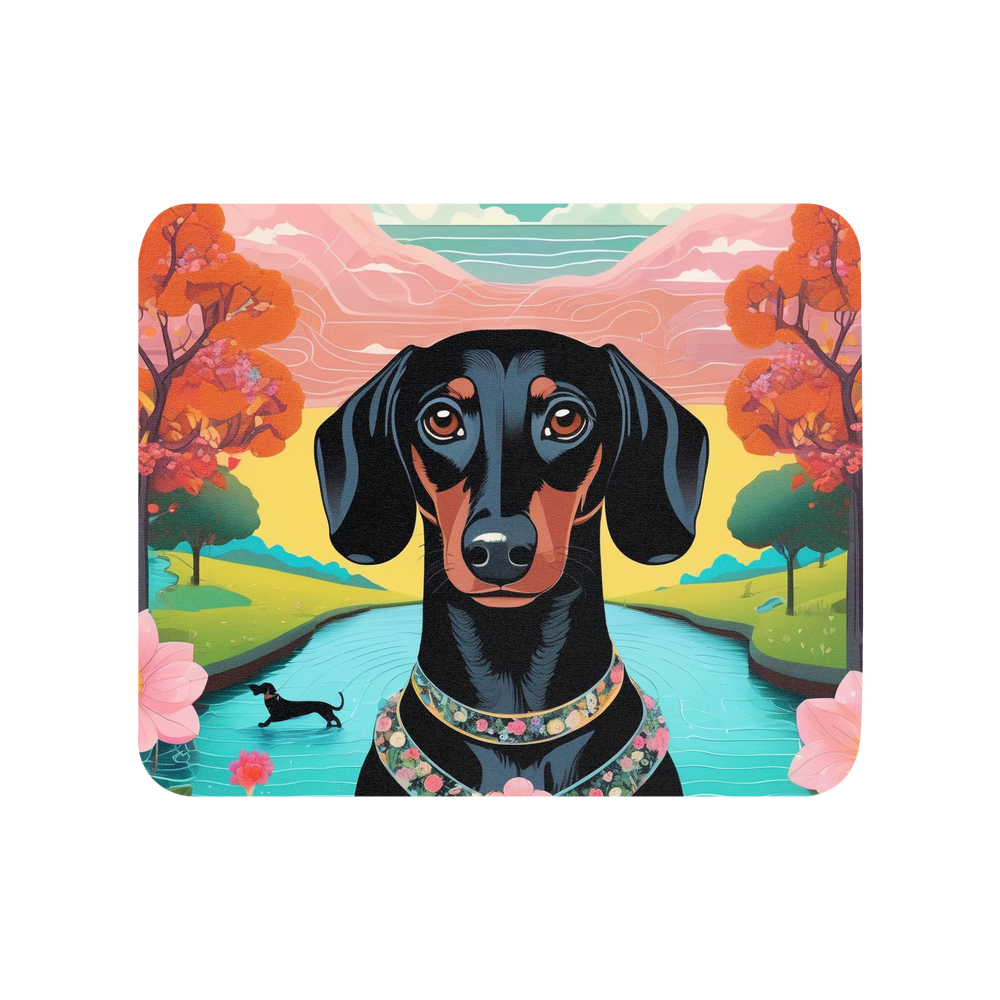 PugMug Custom Black Dachshund Mouse Pad