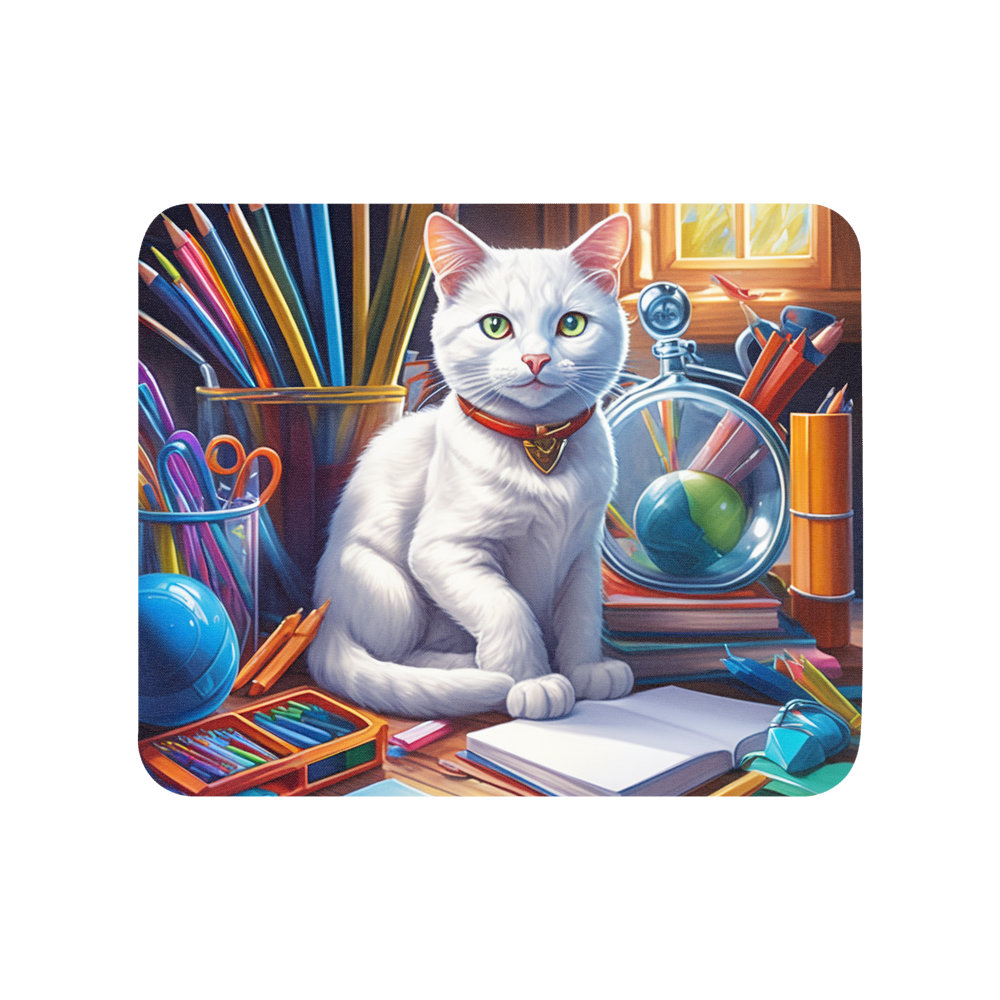 PugMug Custom White Companion Cat Mouse Pad