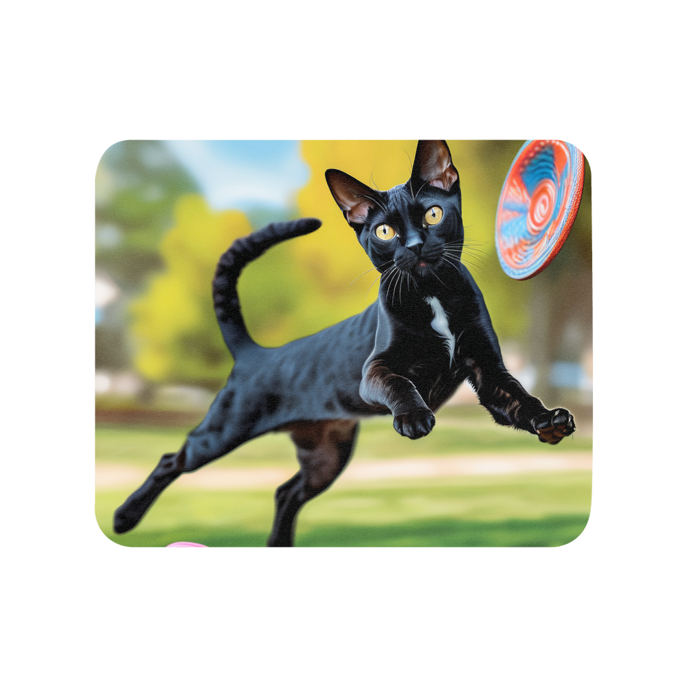 PugMug Custom Black Devon Rex Cat Mouse Pad