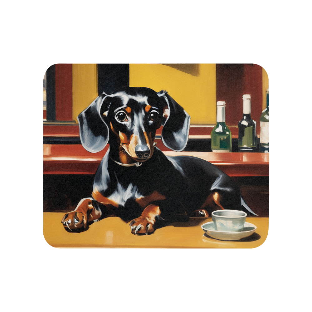 PugMug Custom Black Dachshund Mouse Pad