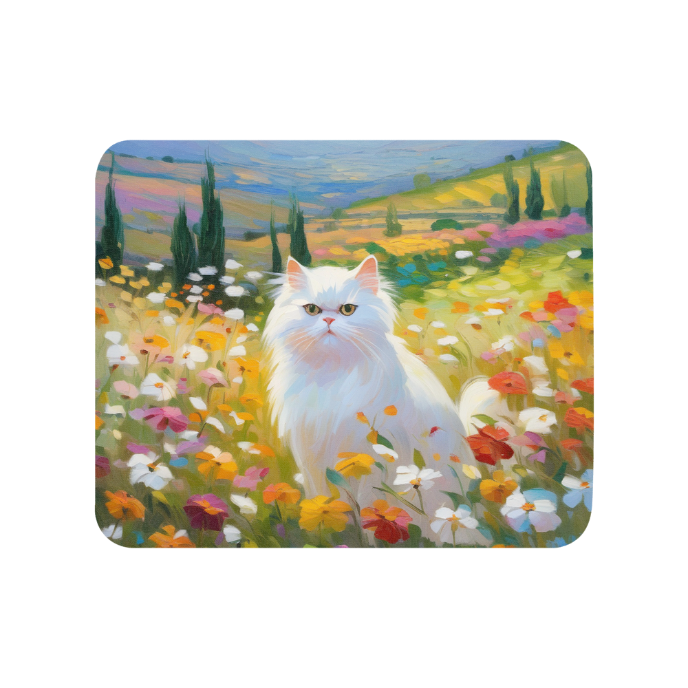 PugMug Custom White Persian Cat Mouse Pad