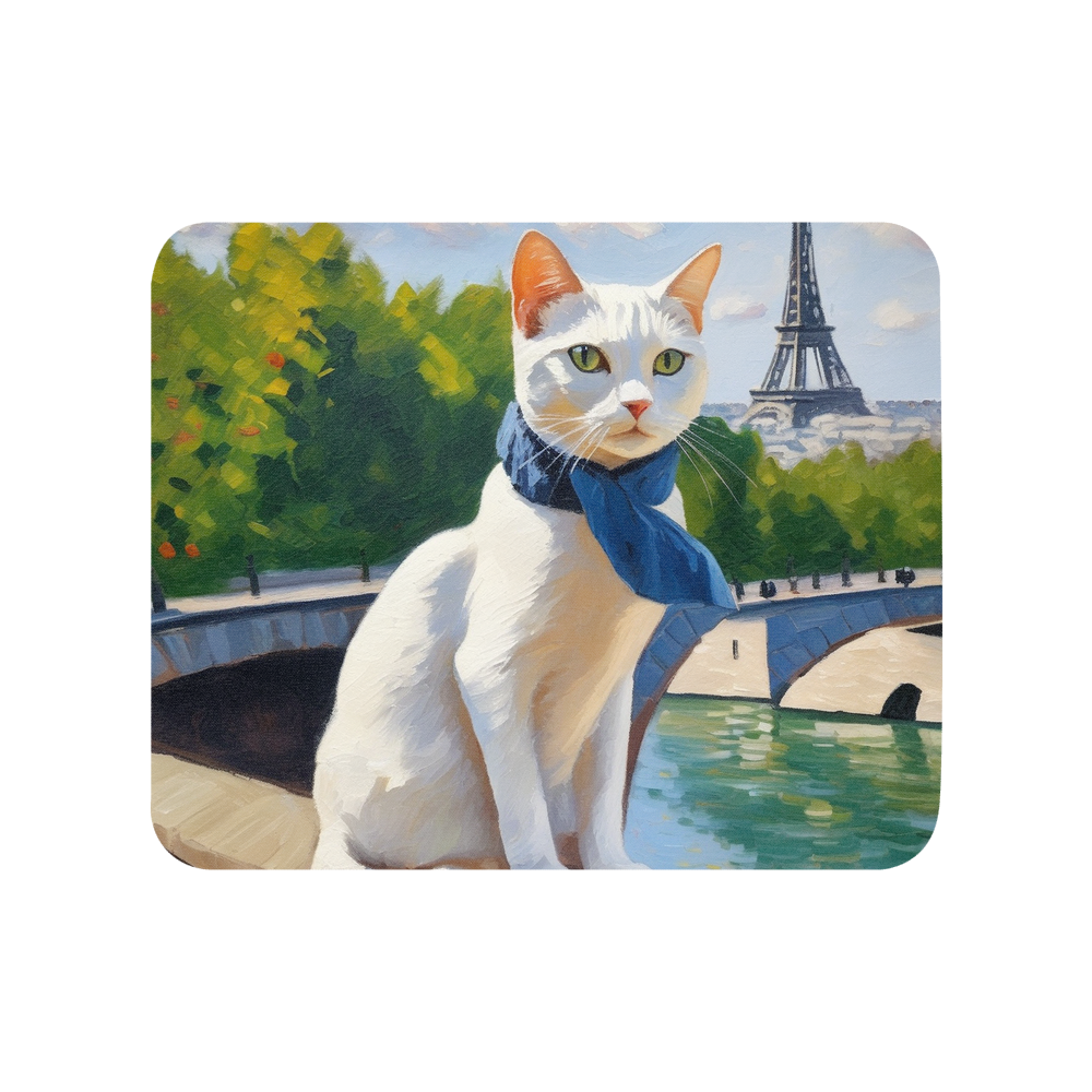 PugMug Custom White Companion Cat Mouse Pad