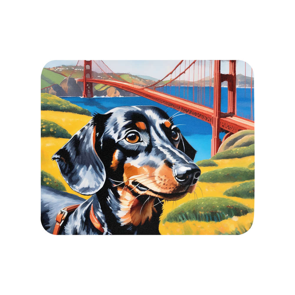 PugMug Custom Black Dachshund Mouse Pad