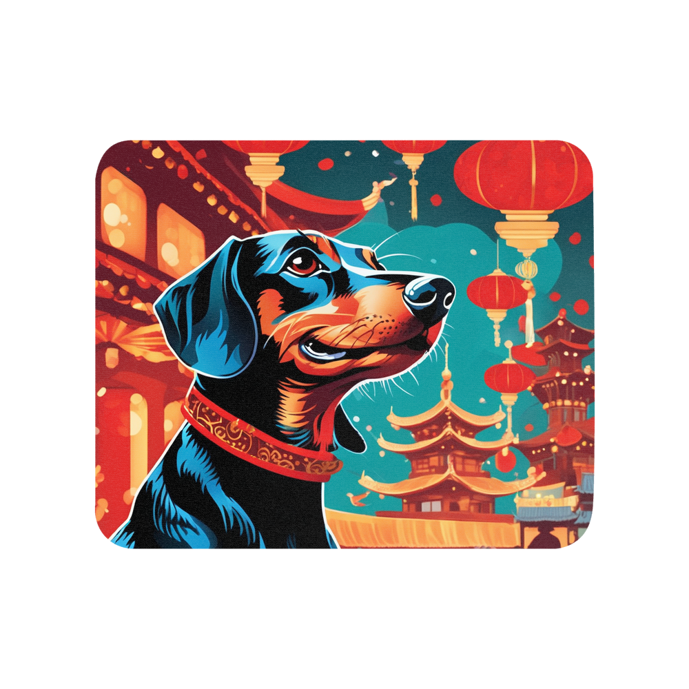 PugMug Custom Black Dachshund Mouse Pad