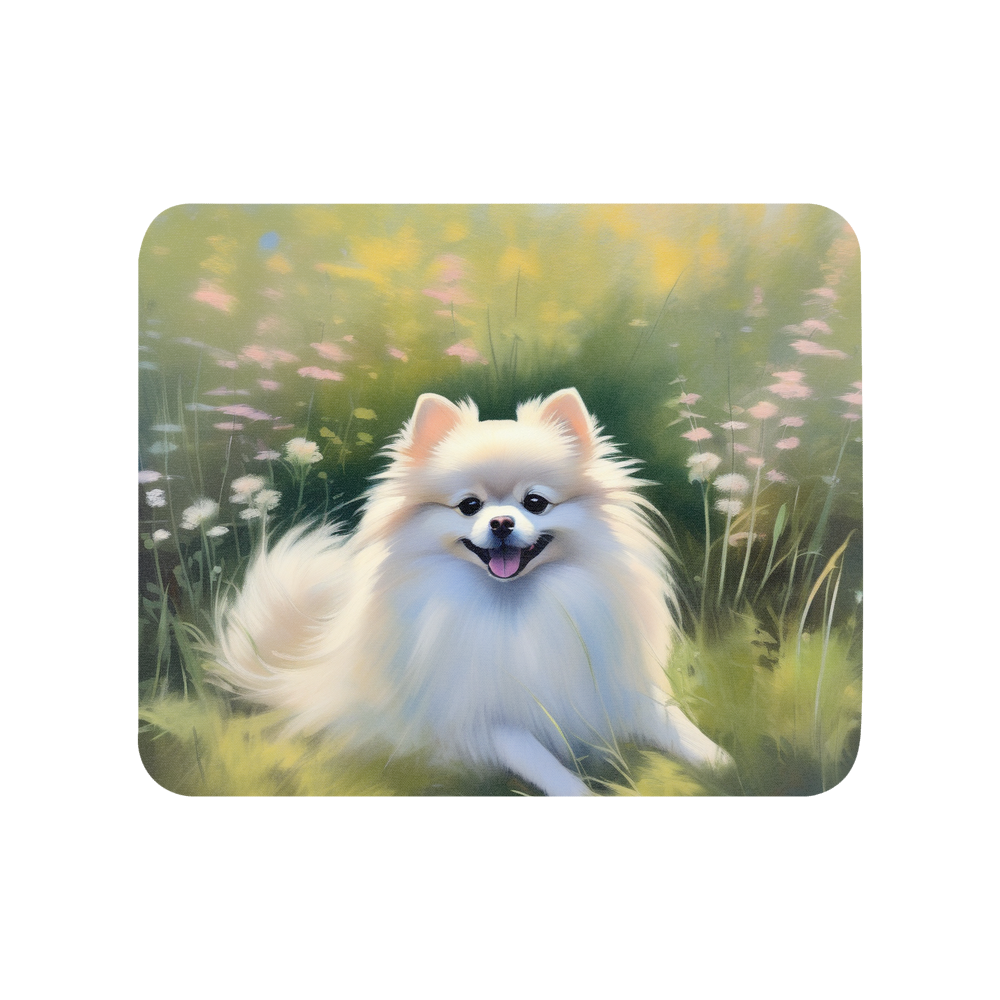 PugMug Custom White Pomeranian Mouse Pad