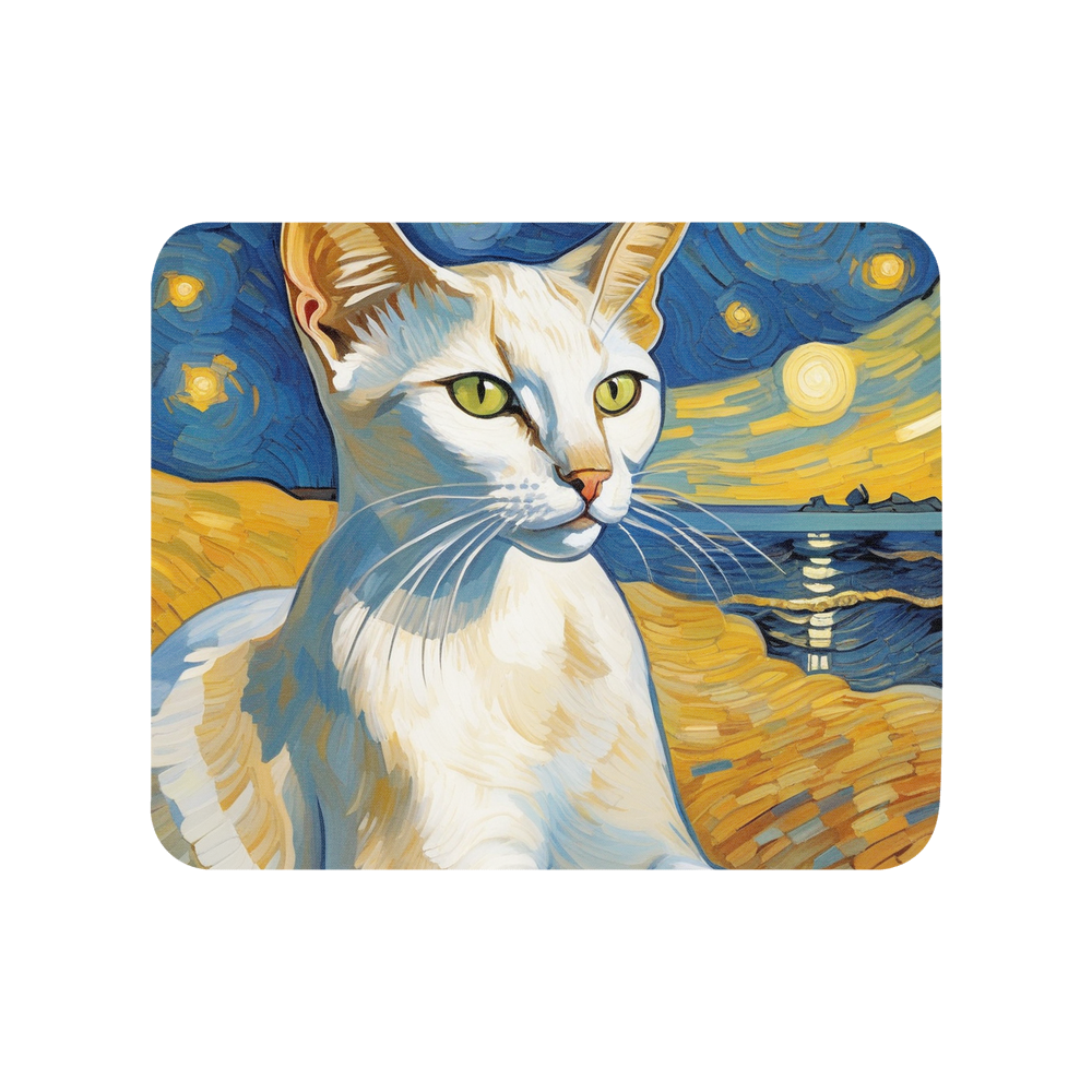 PugMug Custom White Abyssinian Cat Mouse Pad