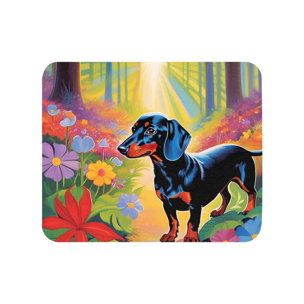 PugMug Custom Black Dachshund Mouse Pad