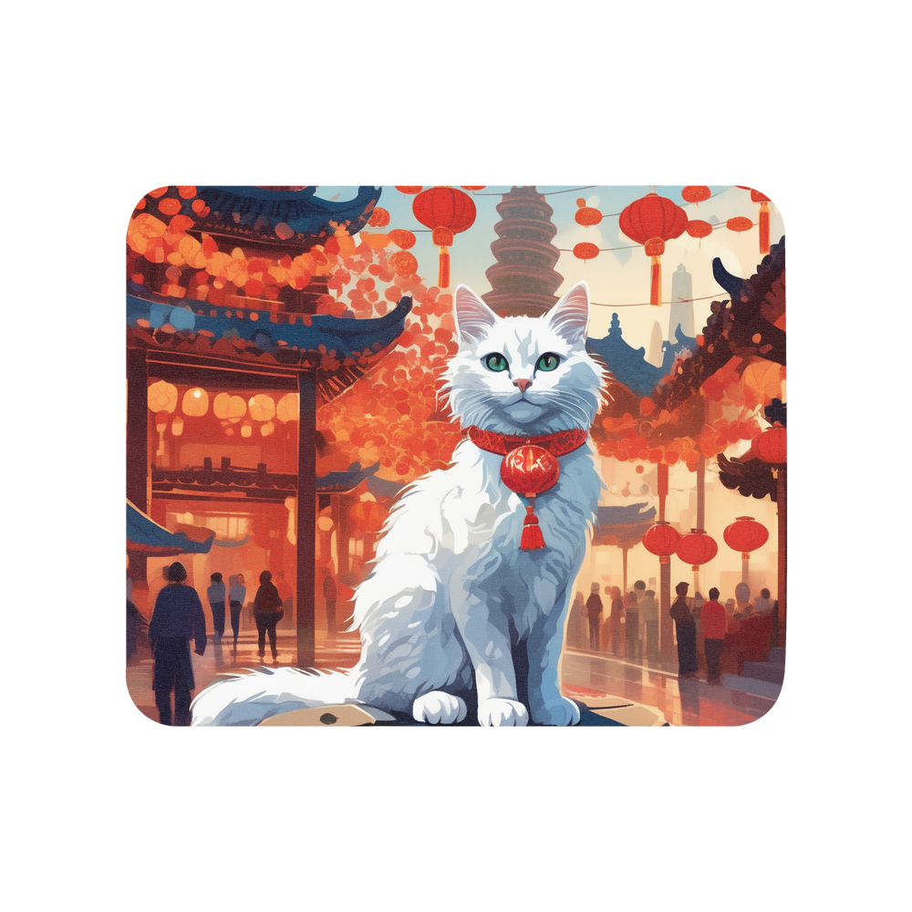 PugMug Custom White Companion Cat Mouse Pad