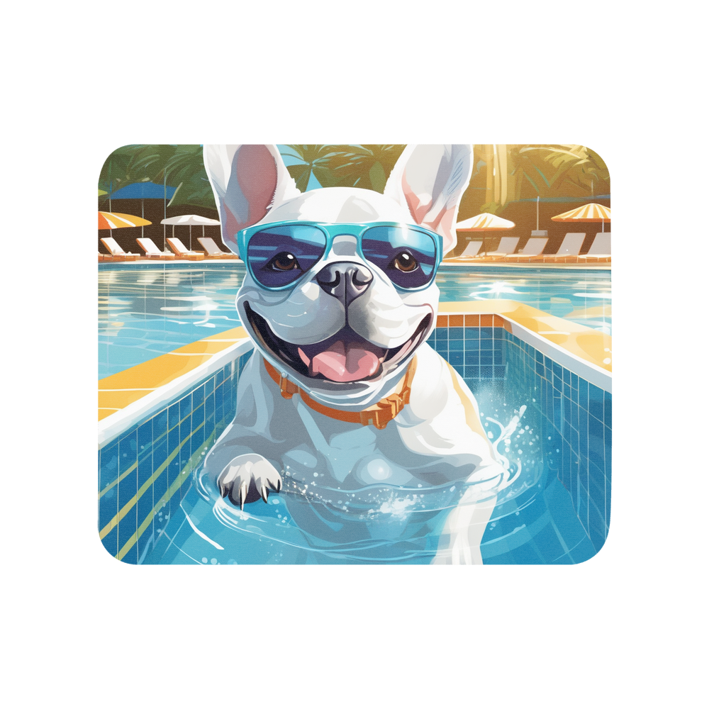 PugMug Custom White French Bulldog Mouse Pad