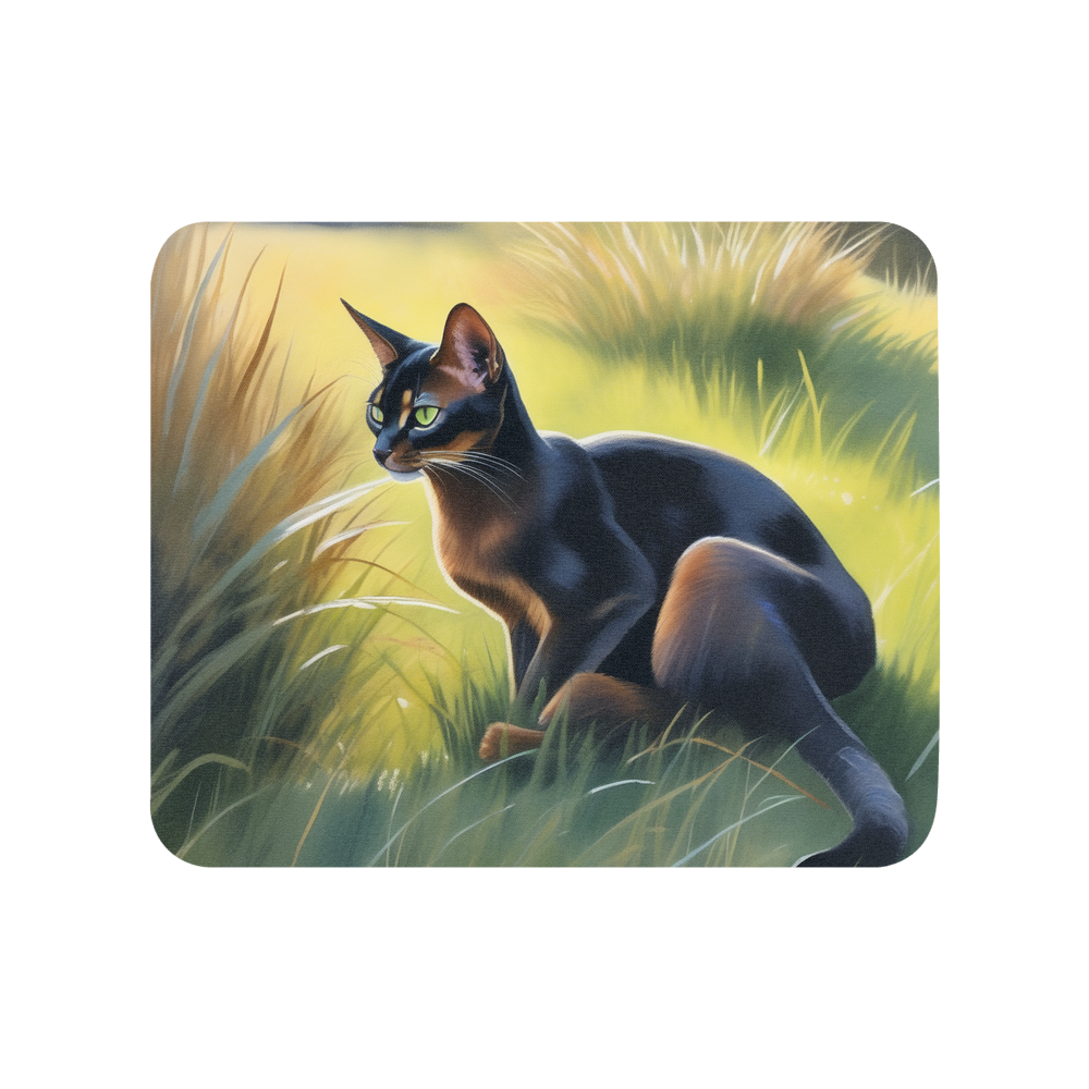 PugMug Custom Black Abyssinian Cat Mouse Pad