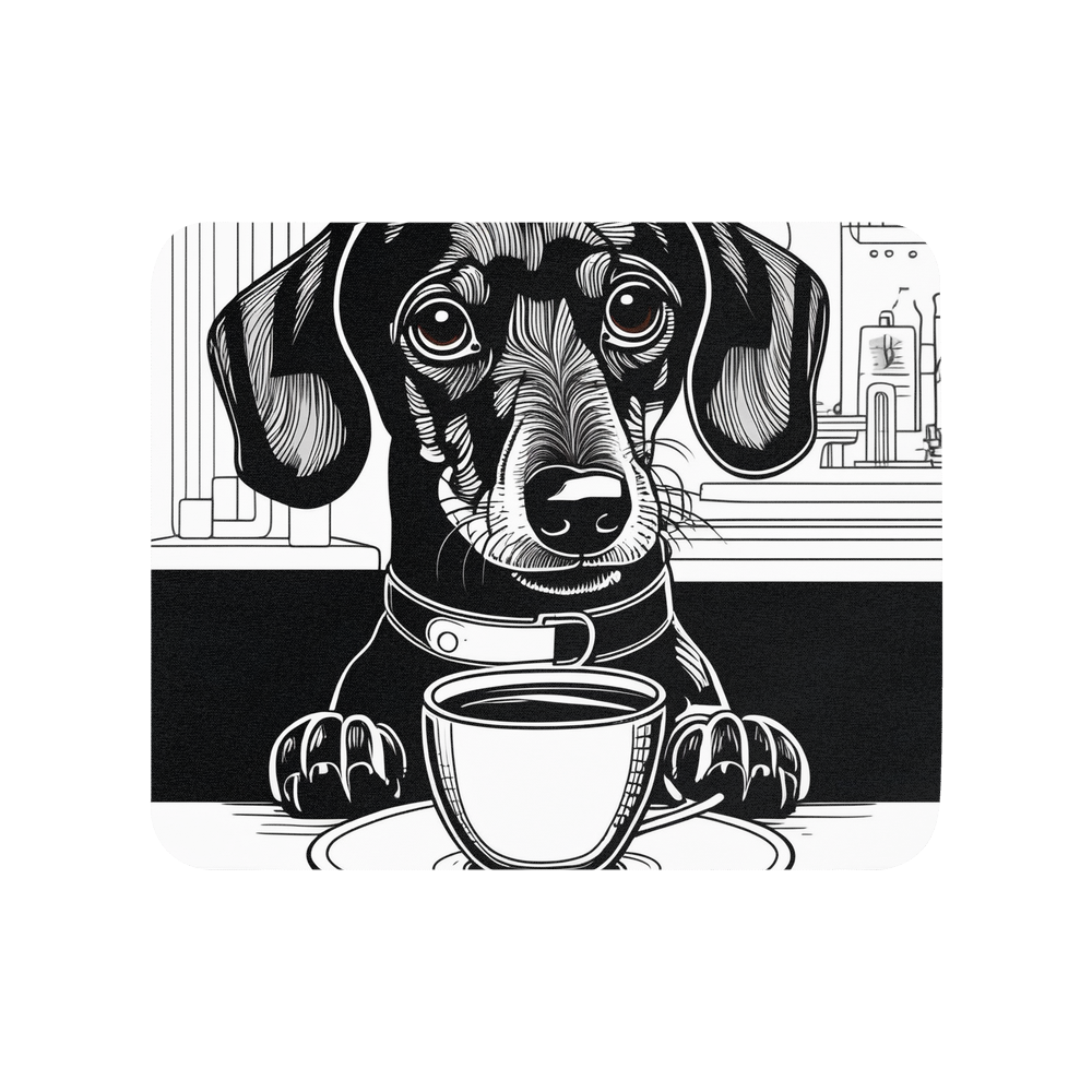 PugMug Custom Black Dachshund Mouse Pad