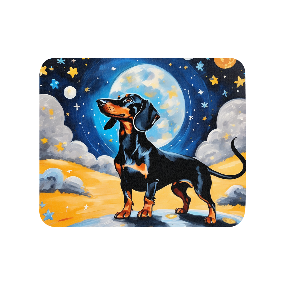 PugMug Custom Black Dachshund Mouse Pad