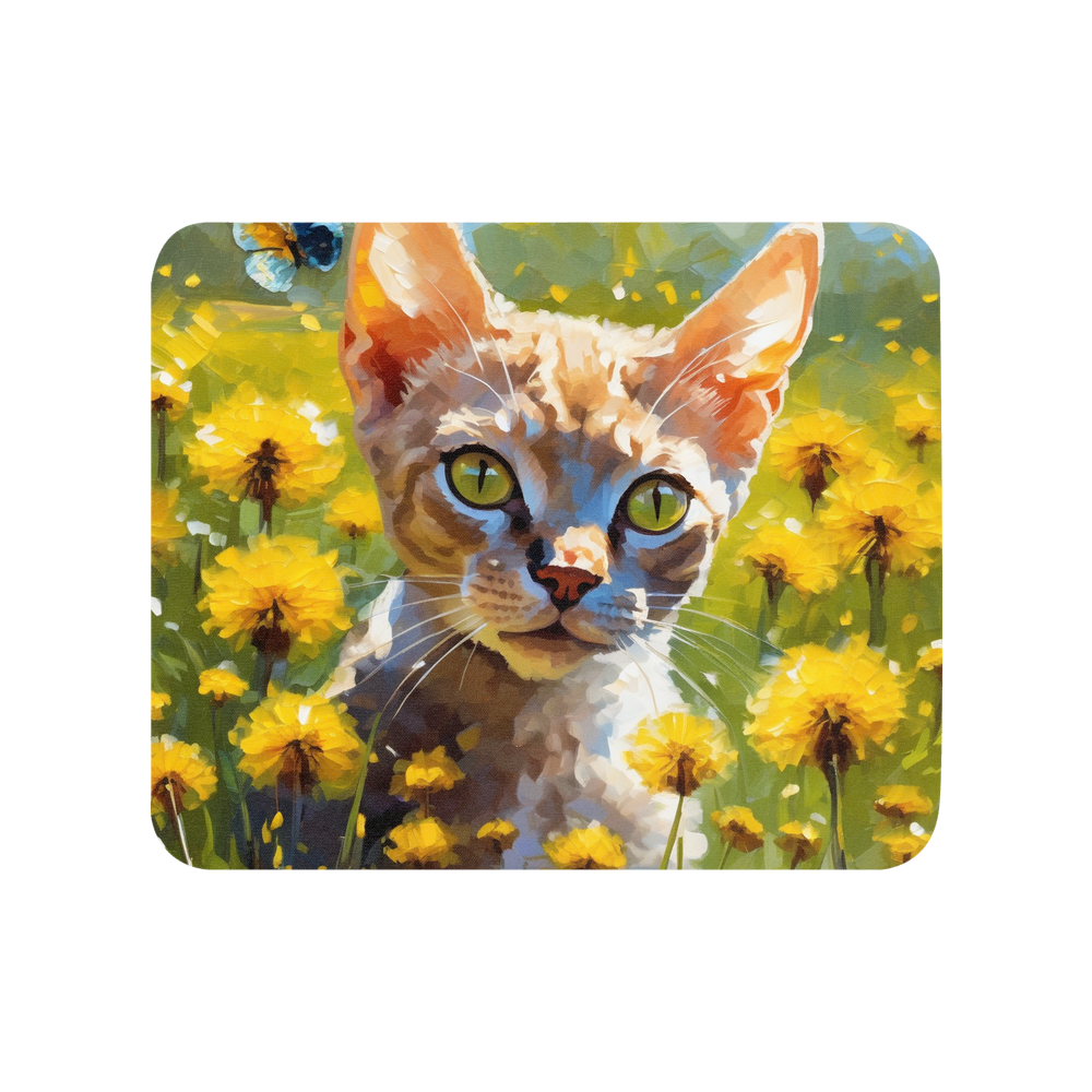 PugMug Custom Tabby Devon Rex Cat Mouse Pad