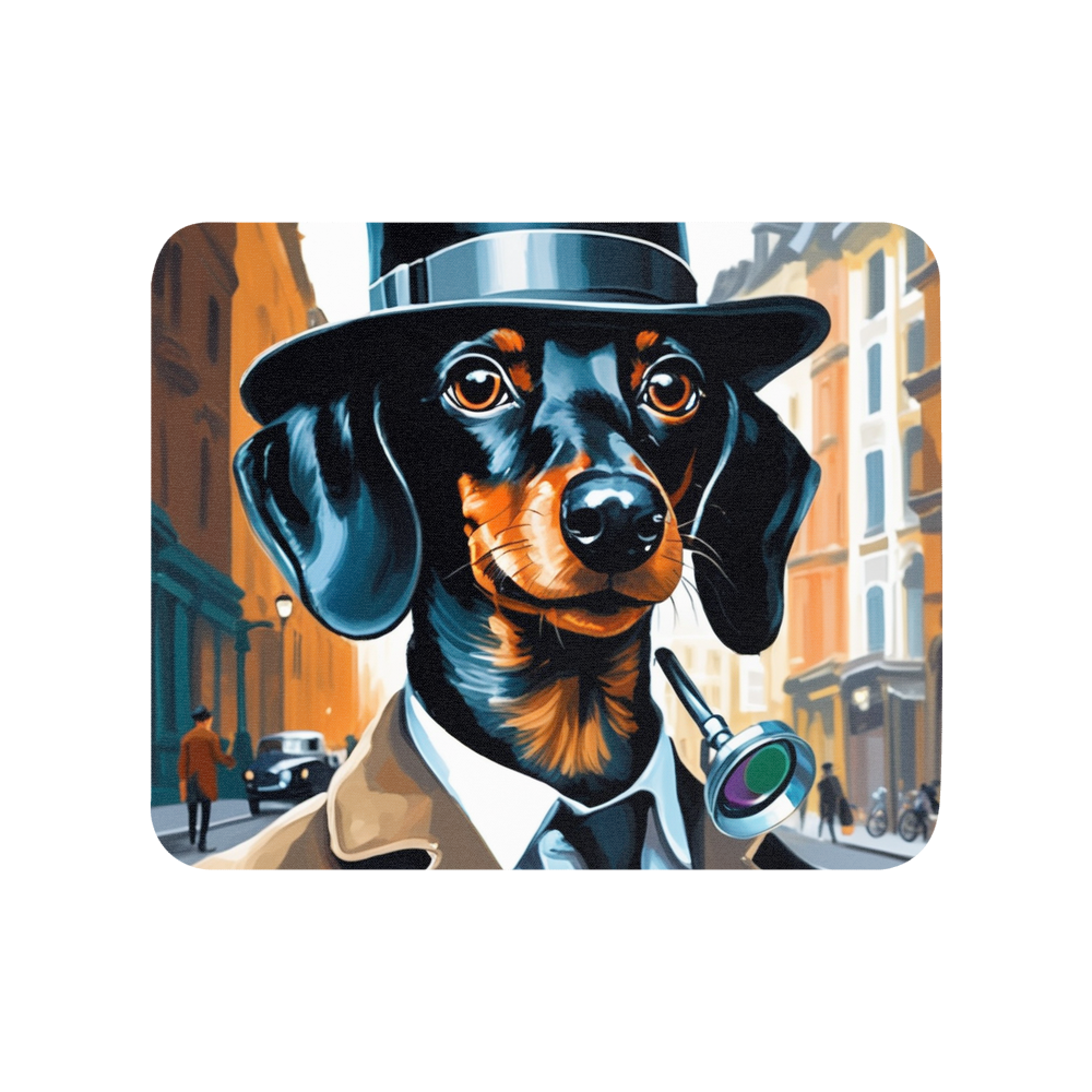 PugMug Custom Black Dachshund Mouse Pad
