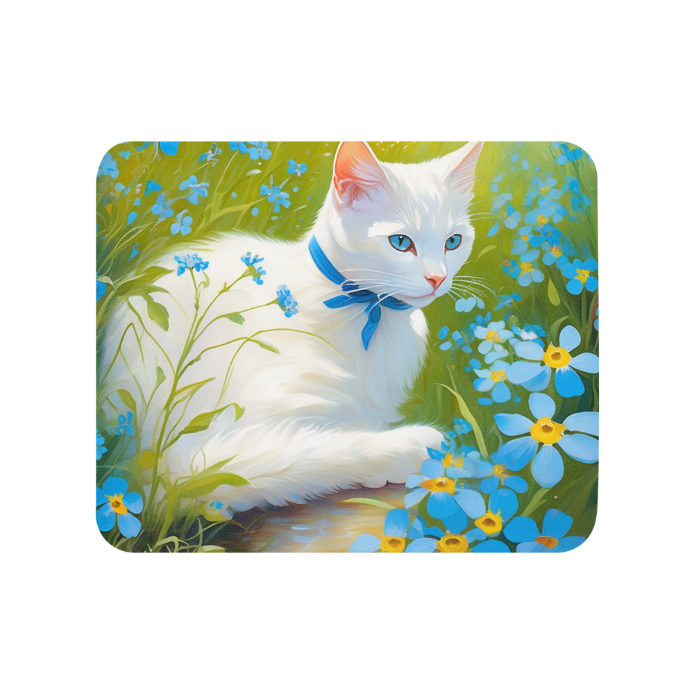 PugMug Custom White Companion Cat Mouse Pad