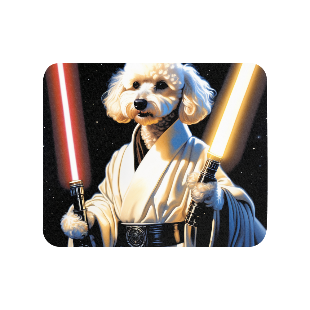 PugMug Custom White Poodle Mouse Pad