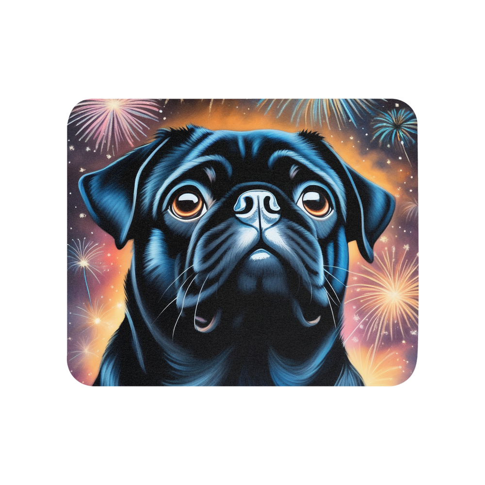 PugMug Custom Black Pug Mouse Pad