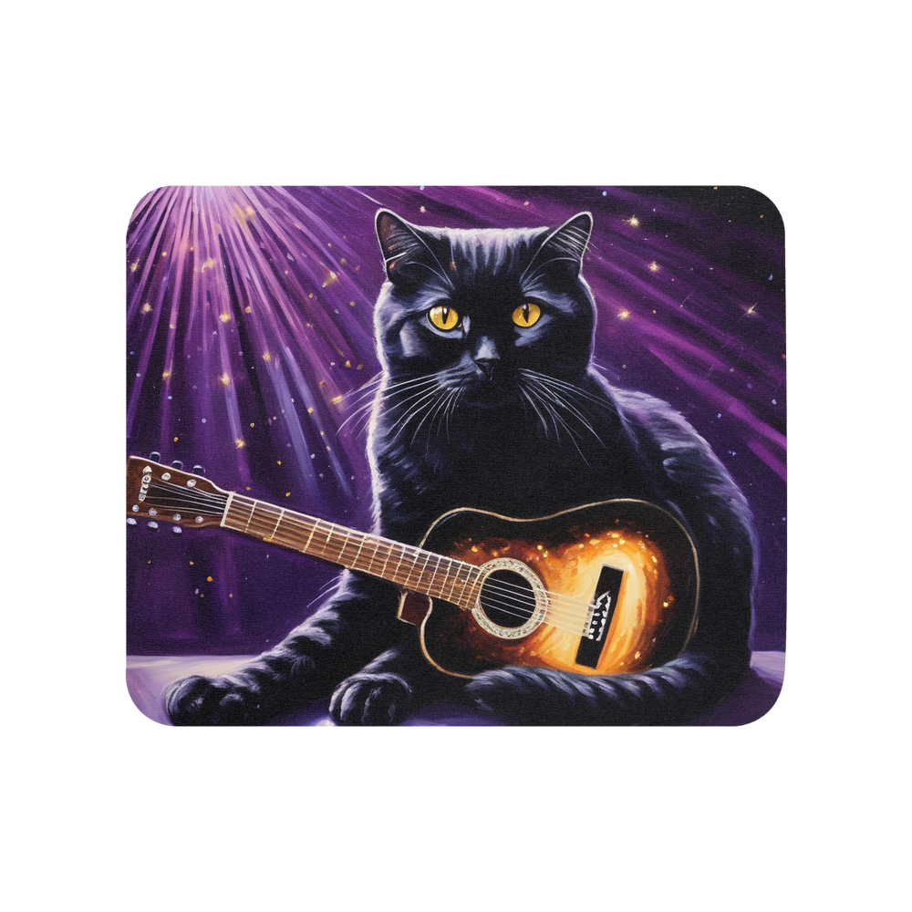 PugMug Custom Black Scottish Fold Cat Mouse Pad