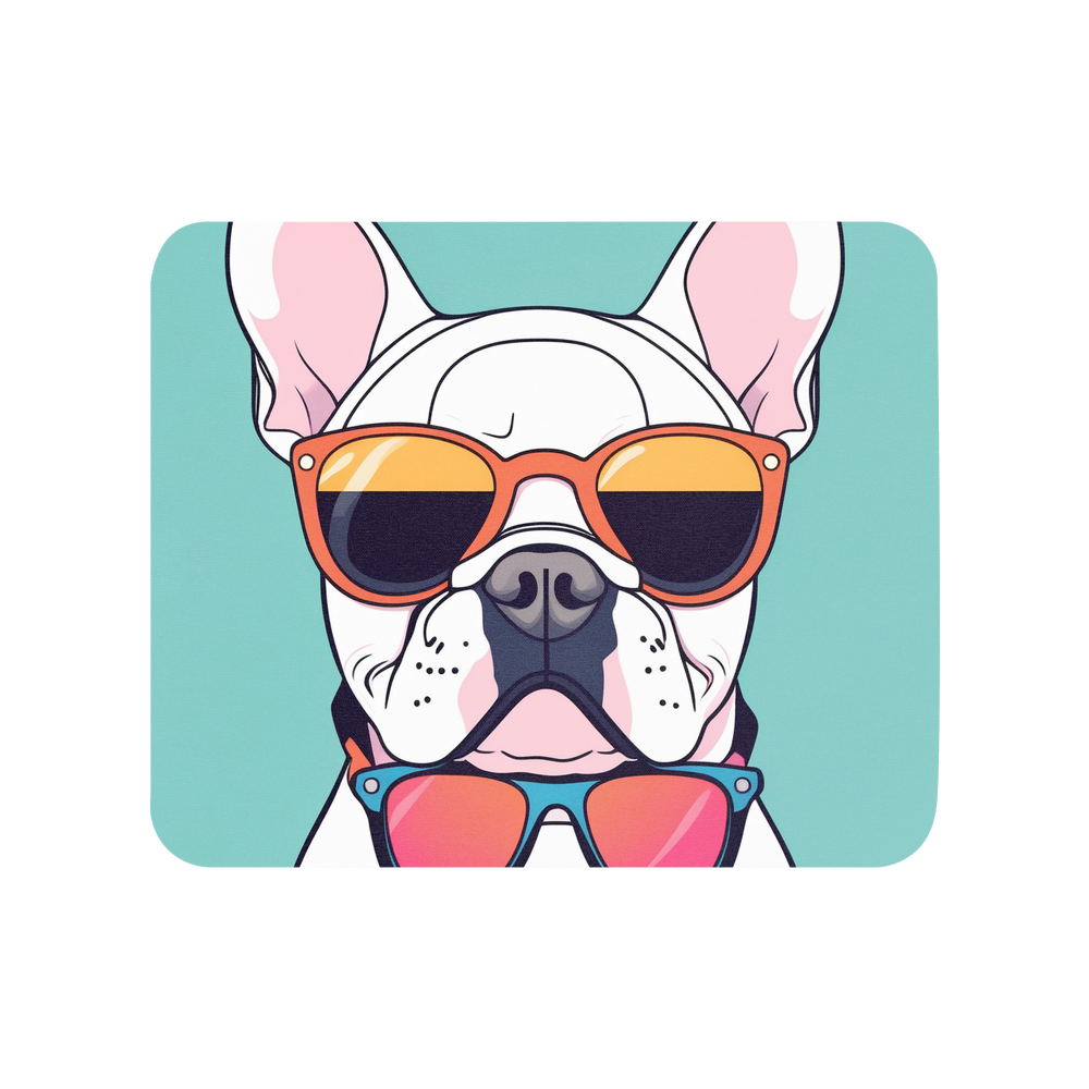 PugMug Custom White French Bulldog Mouse Pad