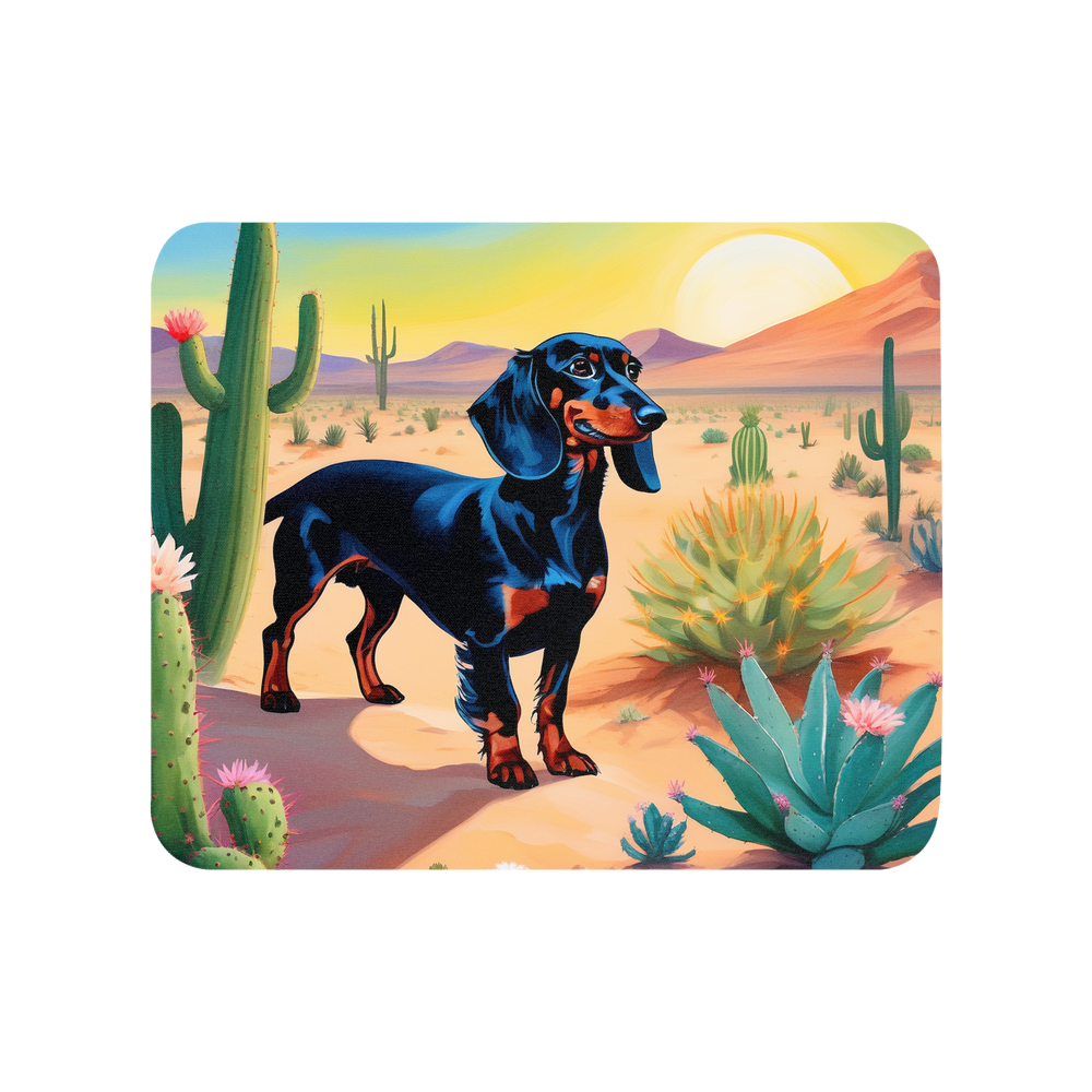 PugMug Custom Black Dachshund Mouse Pad